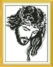 Jesús-Kit de decoración para el hogar, lienzo de meditación, punto de cruz, bordado con estampado de personas 14ct, 11ct, blanco, hecho a mano, pared de costura 2024 - compra barato