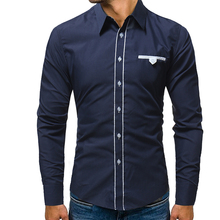 Unpadupe New Brand 2018 Men Shirt Fake Pocket Dress Shirt Long Sleeve Slim Fit Camisa Masculina Casual Male Hawaiian Shirts 4XL 2024 - buy cheap