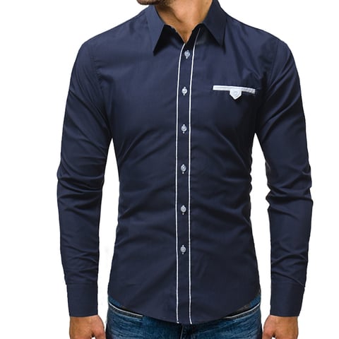 Unpadupe New Brand 2018 Men Shirt Fake Pocket Dress Shirt Long Sleeve Slim Fit Camisa Masculina Casual Male Hawaiian Shirts 4XL 2022 - buy cheap
