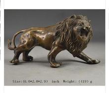 Art Bronze home decoration Folk Culture Brass Elaborate Chinese Collectible Copper Lion Statue 2024 - buy cheap
