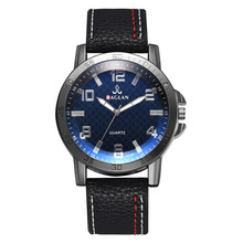 2019 NOVOS Relógios De Quartzo Homens Magro Moda Homens Relógio de Quartzo de Alta Qualidade Relógio de Couro Blu Ray Vidro relógio De Pulso saat erkek 2024 - compre barato