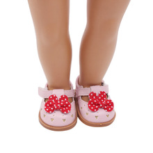 Zapatos de muñeca Simple muñeca Rosa pequeño zapato de cuero 18 muñeca para niñas pulgadas y 43 cm muñeca de juguete accesorios s123 2024 - compra barato