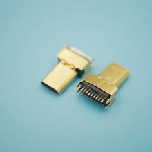 50 шт. Mini 19p HDMI-совместимый Штекерный разъем, Позолоченный Micro HDMI-совместимый разъем питания для передачи данных 2024 - купить недорого