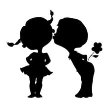 15.9cm*14.7cm Kiss Couple Romantic Love Decor Vinyl Car Sticker Car-Styling Black/Silver S3-5968 2024 - buy cheap