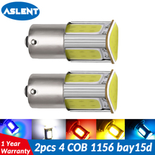 ASLENT-bombilla de marcha atrás de freno para coche, de 12V luz Led blanca, 2x1156 Ba15S P21W 1157 BAY15D P21/5W Wedge 4 cob 2024 - compra barato