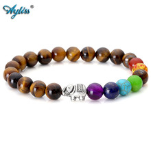 Ayliss 7 Chakra Stones Bracelets Healing Tiger Eye Stone Rock Buddha Hamsa Hand Yoga Reiki Prayer 8mm Beads Stretch Bracelet 2024 - buy cheap