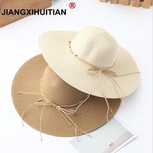 Sombrero de paja con ala ancha para mujer, sombrero de playa plegable con protección UV, de viaje, informal, para verano, 2018 2024 - compra barato