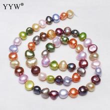 YYW pepitas de Cuentas de Perlas de agua dulce barrocas cultivadas de alta calidad colores mezclados 7-8mm aprox. 0,8mm vendidas por hebra de 15 pulgadas 2024 - compra barato