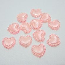 100 шт 10 мм розовый пластик в форме сердца жемчуг камни ремесло украшения DIY ноутбук B061 2024 - купить недорого
