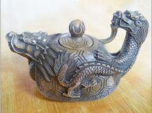 Exquisite Chinese Old Handwork Copper Dragon Turtle Statue Teapot 2024 - buy cheap