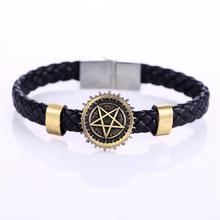 MJ Hot Anime Cartoon Jewelry Black Butler Bracelets Ciel Eye Weave Leather Bracelet & Bangle 2024 - buy cheap