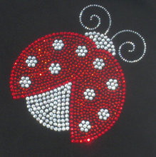 2pc/lot clear/red ladybug  iron on rhinestone  hot fix rhinestone transfer motifs iron on applique patches for shirt 2024 - buy cheap