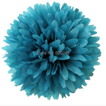 10pcs 8"(20cm) Festival Holiday Party Nursery Decorations Teal Blue Tissue Paper Pom Poms Hanging Craft Flower Ball 2024 - buy cheap