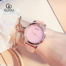 GUOU Brand Women Quartz Watches Damenuhr Fashion Ladies Wrist Watch Belt Leather Beauty Luxury Crystal Clock Bayan Kol Saati 2024 - buy cheap
