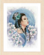 Yzxinyuan-kit linda ponto cruz de contagem, conjunto asiático feminino em azul, princesa, teia e flores, lan 0169168 2024 - compre barato