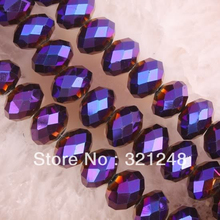 Hot sale 8x10mm purple faceted crystal glass faceted abacus rondelle loose beads jewelry making spacers accessories 70Pcs MY2271 2024 - buy cheap