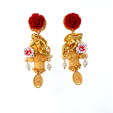Fashion Design Long Drop Baroque Retro Dangle Earrings with Crystal Women Red Dangle Drop Earring Retro Jewelry 2024 - buy cheap