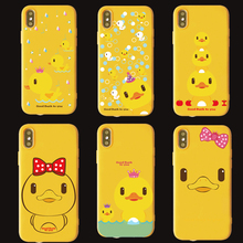 Jamular bonito amarelo pato caso de telefone para iphone 6 6s xs max xr 7 8 plus adorável macio fosco silicone capa traseira para iphone x coque 2024 - compre barato