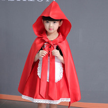 Disfraz de halloween para niñas, vestido elegante, disfraz de Caperucita Roja, capa de cosplay para fiesta 2024 - compra barato