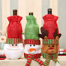 Рождественская крышка для бутылки с красным вином сумки Рождественский подарок защитная сумка Рождество ужин вечеринка украшение стола Декорации для дома 2024 - купить недорого