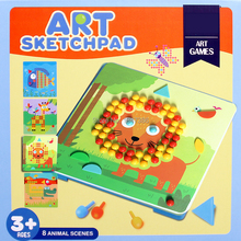 Panel de dibujo artístico con 8 escenas de animales para niños, rompecabezas creativo, mosaico, juego de arte, juego educativo 2024 - compra barato