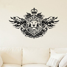 DIY non-toxic vinyl PVC Crown Lion Shield Wall Sticker animal wall art picture living room kids room decoration 2024 - buy cheap