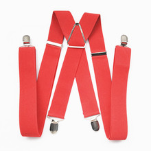 BD054-L XL XXL Size Adult Suspender 3.5 cm Width 4 Clips on Women Brace Adjustable Elastic X Back Pants Suspender Men Red Color 2024 - buy cheap