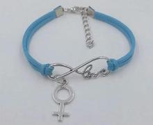 Pulseira feminina com símbolo da veludo, amuleto feminino do infinito amor braceletes de couro/pulseira feminina/joia para meninas 2024 - compre barato