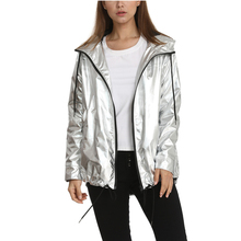 2020 Fashion New Plus size Jacket Women Spring Autumn Long-Sleeve Gold Zipper Female Windbreaker Hooded Waterproof Bomber Jacket 2024 - buy cheap