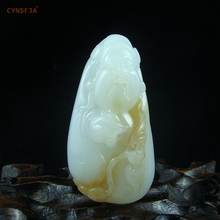 CYNSFJA Real Rare Certified Hetian Jade Charms Amulets God of Wealth Jade Pendant Sugar White Hand Carved High Quality Best Gift 2024 - buy cheap