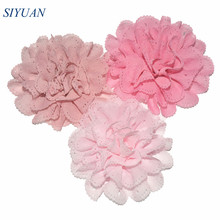 50pcs/lot 9.0cm Bright Color Pluffy Fabric Eyelet Flower With/Without Alligator Hair Clip Girl Fashion Headwear TH253 2024 - buy cheap