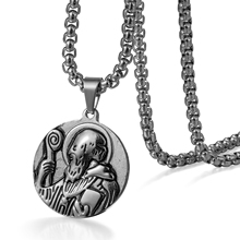 BONISKISS Religious Stainless steel Necklaces For Men Long Suspension Pendant  Choker Man' s Jesus Tag Jewelry Gold Necklace 2024 - buy cheap