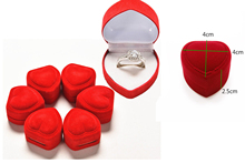 Red Ring Box Jewelry Display Storage Foldable Case For Wedding Ring Valentine's Day Gift Organizer Heart Rings Storaage Case 2024 - buy cheap