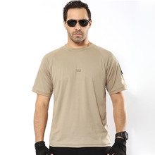 Мужская футболка в стиле милитари, летняя, быстросохнущая, тактическая, камуфляжная, с коротким рукавом и О-вырезом 2024 - купить недорого