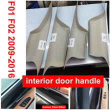 Manija de puerta Interior de coche, fibra de carbono negra para BMW F01 F02 serie 7, Panel delantero trasero izquierdo derecho, cubierta embellecedora de tirar 2024 - compra barato