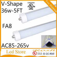 100pcs 36W 5ft FA8 Single Pin T8 Led Tube bulb V-Shape Led Lights Tubes Double Sides High Lumens AC 85-265V CE UL 3600lm CRI 85 2024 - buy cheap