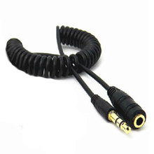 Cable de extensión auxiliar de resorte macho a hembra, conector de 3,5mm, Cable de Audio estéreo en espiral, 1 unidad 2024 - compra barato