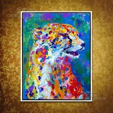 Pinturas decorativas abstractas pintadas a mano, pintura al óleo de animal, pintura al óleo pintada a mano, colorido, Rey Tigre, sala de estar 2024 - compra barato