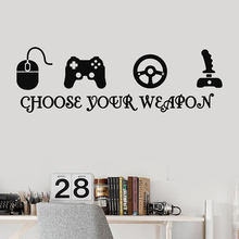 Gamer Vinyl Wall Decal Quote Video Game Play Room Wall Stickers Removable Art Mural Choose Your Weapon Wall Sticker L736 2024 - buy cheap