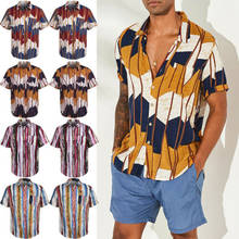 2019 New Mens Short Sleeve Hawaiian Shirt Summer Style Plam Men Casual Beach Hawaii Shirts Fit Slim Male Blouse Summer Top 2024 - buy cheap