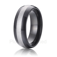 high quality anel masculino titanium exclusive collection 8mm matching black titanium promise wedding band rings jewelry for men 2024 - buy cheap
