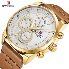 Relógio esportivo naviforce masculino, relógio de pulso impermeável com data 24 horas de couro quartzo para homens 2024 - compre barato
