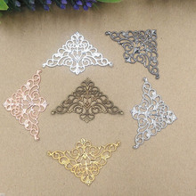 32*50mm Vintage Filigree Flower Charms Connectors Blanks Metal Bu Yao Hair Sticks Jewelry Accessories Findings Multi-color 2024 - buy cheap