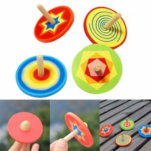 1Pcs Hot Sale Colorful Wood Spinning Top Woden Toys Intelligence Gyro Toy Classic Toys Random Color 2024 - buy cheap