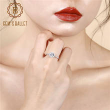 Женское кольцо с натуральным небесно-голубым топазом, обручальные кольца из стерлингового серебра 1,24 карат с драгоценным камнем, ювелирные украшения из драгоценных камней 2024 - купить недорого