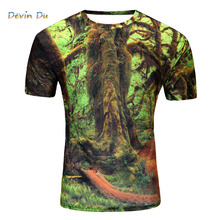Брендовая Новая летняя футболка с 3D принтом, Мужская футболка с коротким рукавом, футболка с креативным лесом, футболка для мужчин, M-4XL, большие размеры 2024 - купить недорого