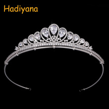 Corona de Tiara para el cabello de boda para Mujer, tocado con forma de gota de agua, corona de joyería, Accesorios de estilo elegante para Mujer HG0004 2024 - compra barato