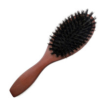 Natural Boar Bristle Hairbrush Massage Comb Anti-static Hair Scalp Paddle Brush Wooden Handle Styling Tool Dropshipping 2024 - buy cheap