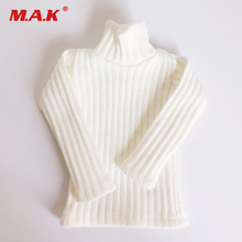 1:6 Male/Female Clothes White High-necked Knit Sweater Elasticity Tops for 12'' Action Figure Accessory 2024 - buy cheap