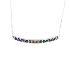 Женское ожерелье из серебра 925 пробы с разноцветными изогнутыми стержнями 2024 - купить недорого